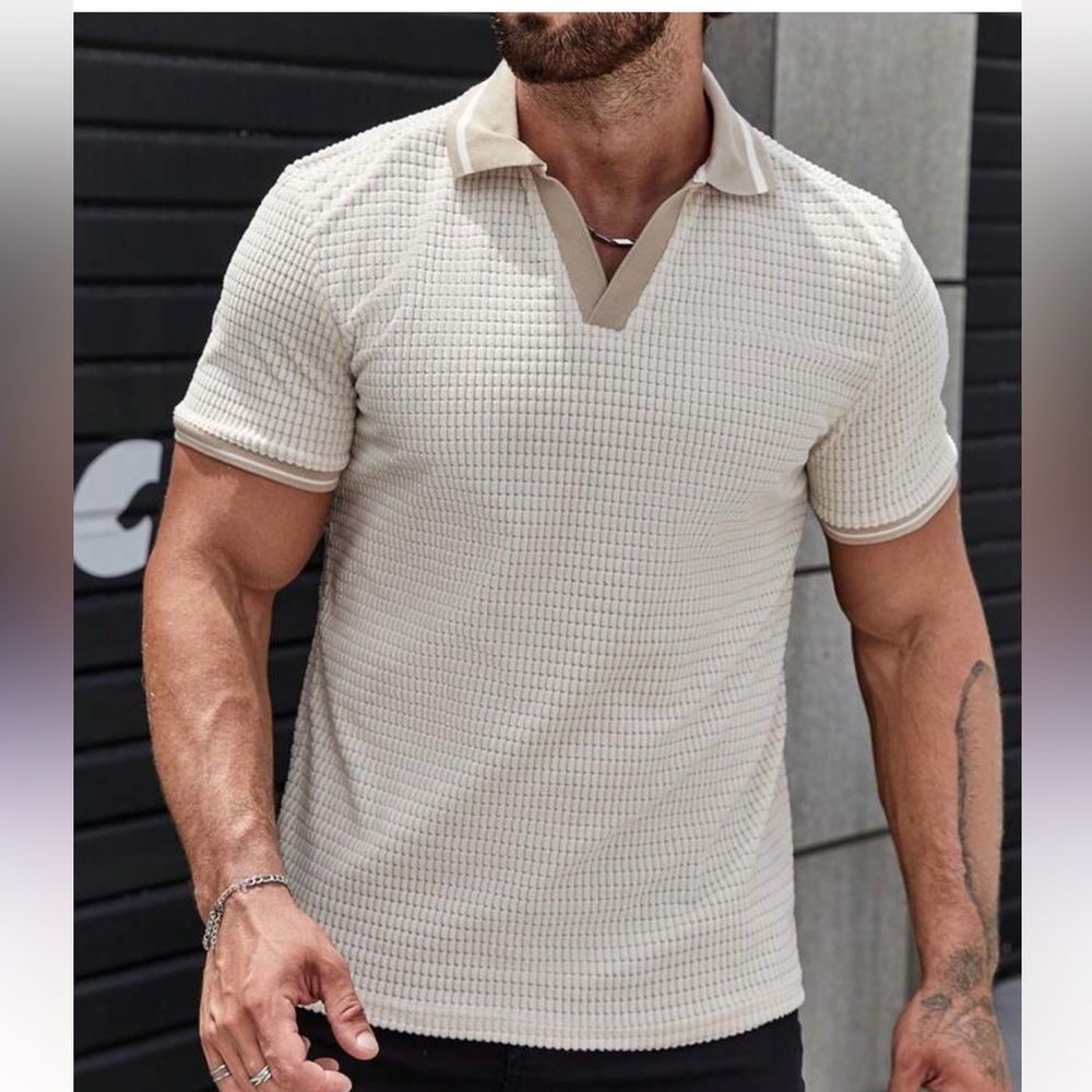 Manfinity Relaxmax Mens Casual Waffle Knit Shirt